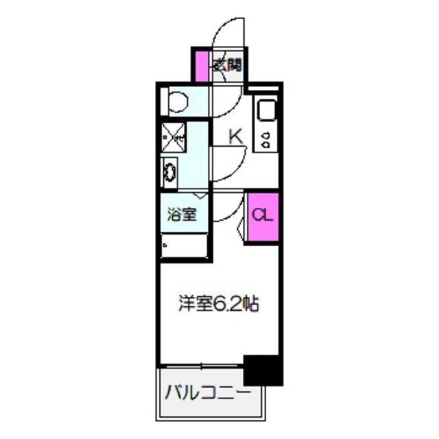 エスリード大阪イーストエッジ(1K/2階)の間取り写真