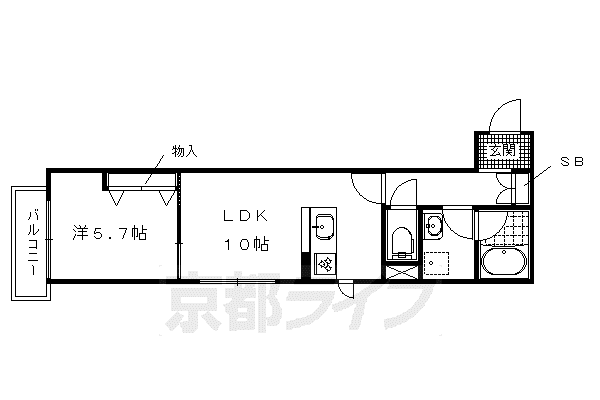 シャーメゾン御所西(1LDK/2階)の間取り写真