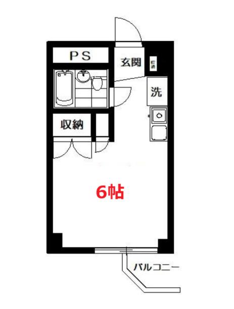 OOKAYAMA FLAT(ワンルーム/2階)の間取り写真
