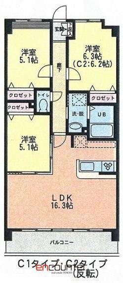 GOLDEN LEO(3LDK/3階)の間取り写真
