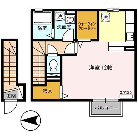 アガット(ワンルーム/2階)の間取り写真