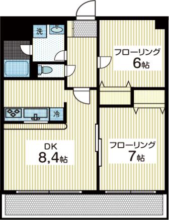 第3太田ビルーダイサンオオター(2LDK/2階)の間取り写真