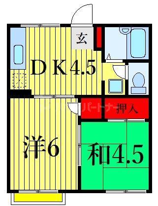 プレジールシノザキ(2DK/1階)の間取り写真