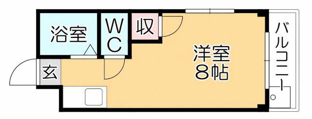 コーポラスK(ワンルーム/3階)の間取り写真