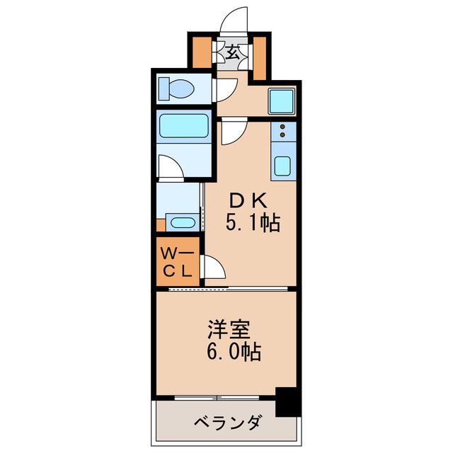 TENAS丸の内(1DK/5階)の間取り写真