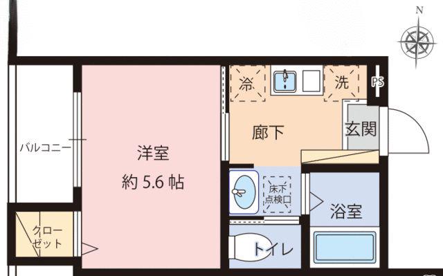 MELDIA清澄白河(1K/1階)の間取り写真