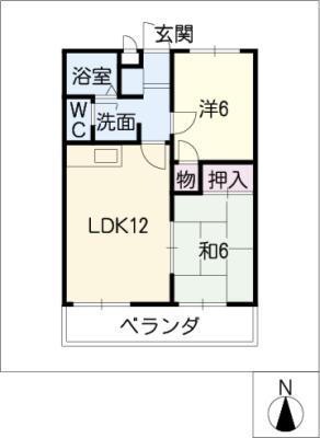 サンロイヤル(2LDK/3階)の間取り写真