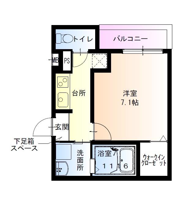 フジパレス鴻池新田駅東(1K/2階)の間取り写真