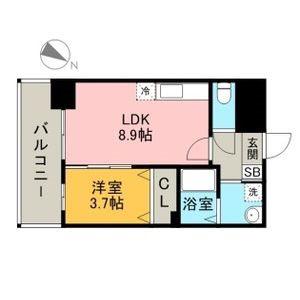 GRANDEUR住吉 弐番館(1LDK/11階)の間取り写真