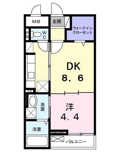パストラール ガーデン(1LDK/1階)の間取り写真