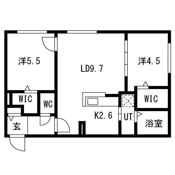 LIEN S10(2LDK/4階)の間取り写真