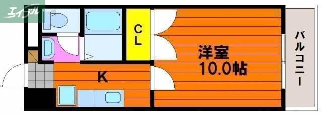 恒和レジデンス(1K/9階)の間取り写真