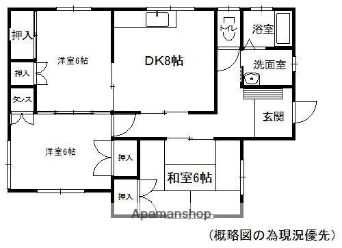 木戸タウンハウス(3LDK/1階)の間取り写真