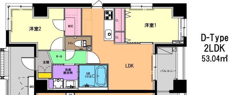 ルヴェール多摩川(2LDK/1階)の間取り写真