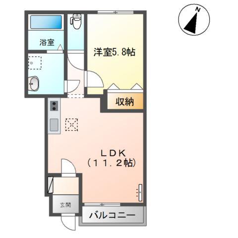 パレット小泉1(1LDK/1階)の間取り写真
