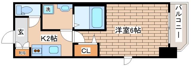 エステムコート神戸元町ヒルズ(1K/12階)の間取り写真