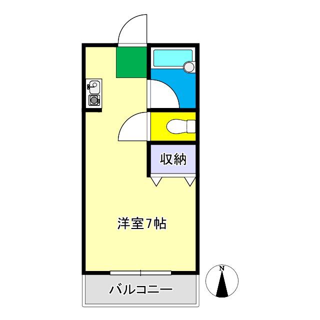 モンベル入明(ワンルーム/2階)の間取り写真