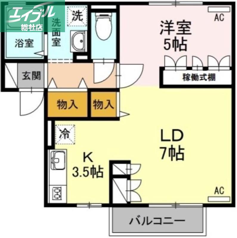 パークサイド堀南 F(ワンルーム/1階)の間取り写真