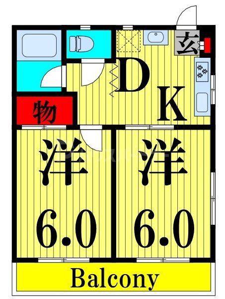 スプレンダーズ(2DK/3階)の間取り写真