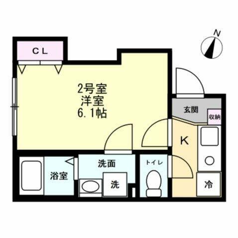 ブリーゼ平町(1K/1階)の間取り写真