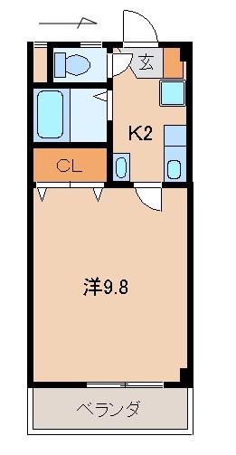 モスビル(1K/2階)の間取り写真