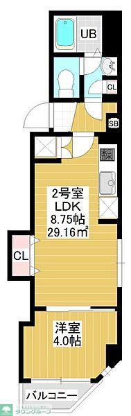 カレント幕張(1DK/4階)の間取り写真