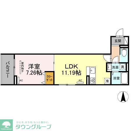 アヴァンス中村南(1LDK/2階)の間取り写真