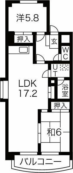 サンサーラ・キトーIII(2LDK/2階)の間取り写真