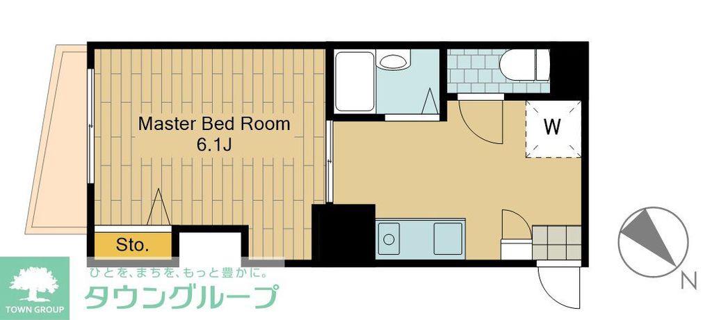 サンフロール(1K/2階)の間取り写真