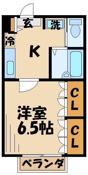 TMハイツ(1K/2階)の間取り写真