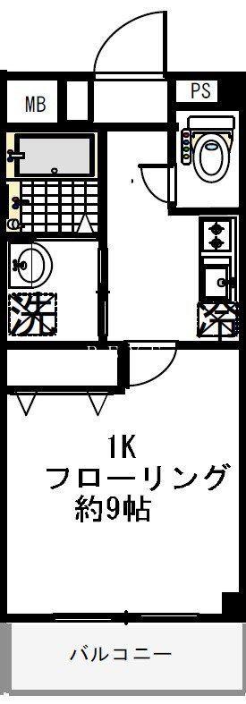 メゾンジャルダン本館(1K/2階)の間取り写真