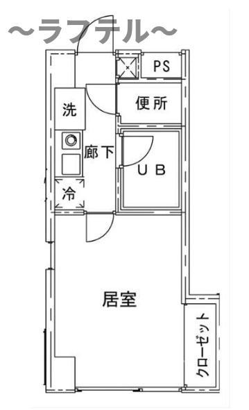 ミストラル(1K/1階)の間取り写真