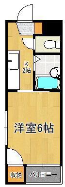 シャトレ小松(1K/1階)の間取り写真