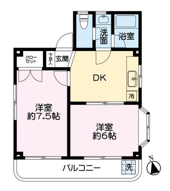 新冨ビル(2DK/3階)の間取り写真