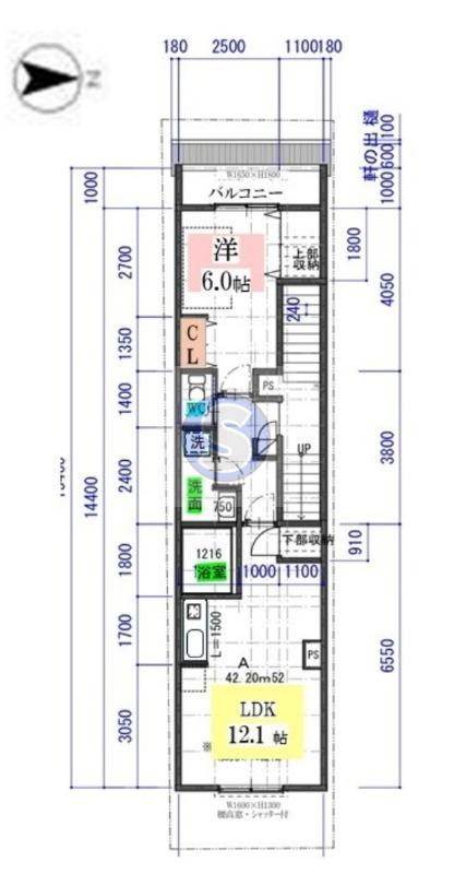 下京区樋口町(1LDK/2階)の間取り写真