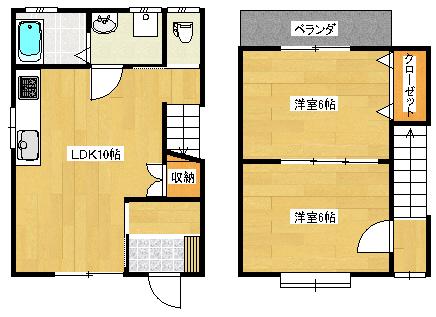 セットハウス3(2LDK/1階)の間取り写真