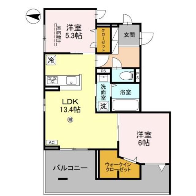 ナティサウス(2LDK/3階)の間取り写真