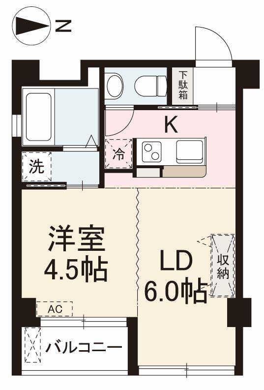 コリドールウエスト(1LDK/3階)の間取り写真