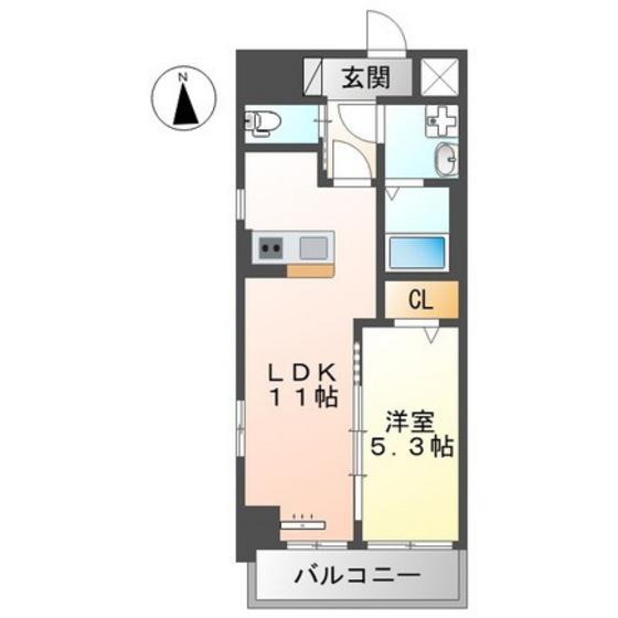 グランエッセ(1LDK/5階)の間取り写真