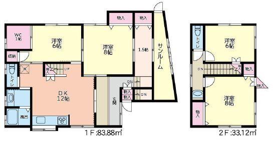 ホワイトピュア西(4LDK/1階)の間取り写真