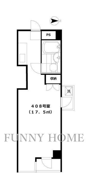 アームス経堂(ワンルーム/4階)の間取り写真