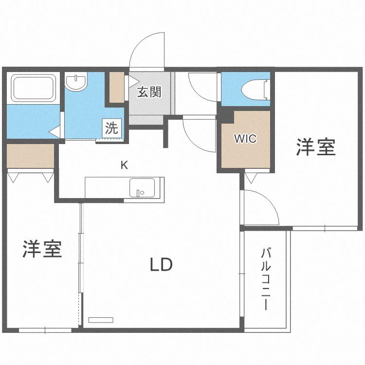 ブランシャール札幌STATION(2LDK/4階)の間取り写真