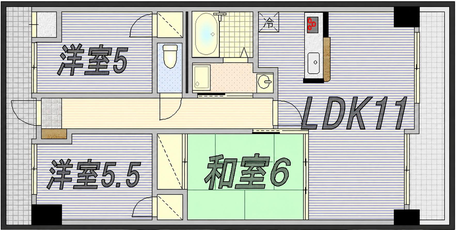シャルム神田(3LDK/7階)の間取り写真