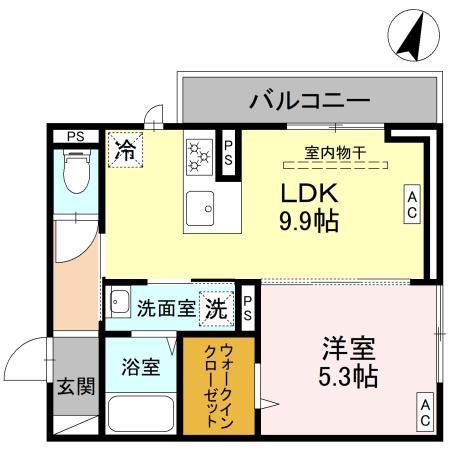 さいたま市緑区浦和美園PJ(1LDK/2階)の間取り写真
