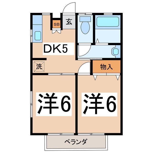 ハイツ水上(2DK/2階)の間取り写真