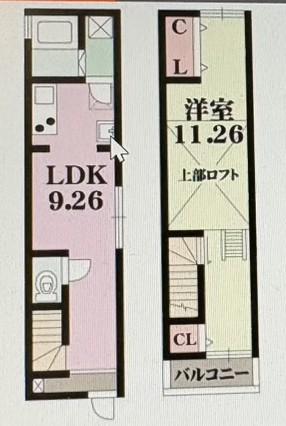 三軒家東 貸戸建(1LDK/1階)の間取り写真