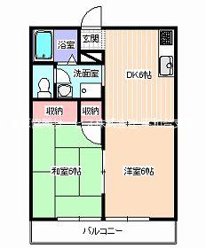 メルベーユ(2DK/2階)の間取り写真
