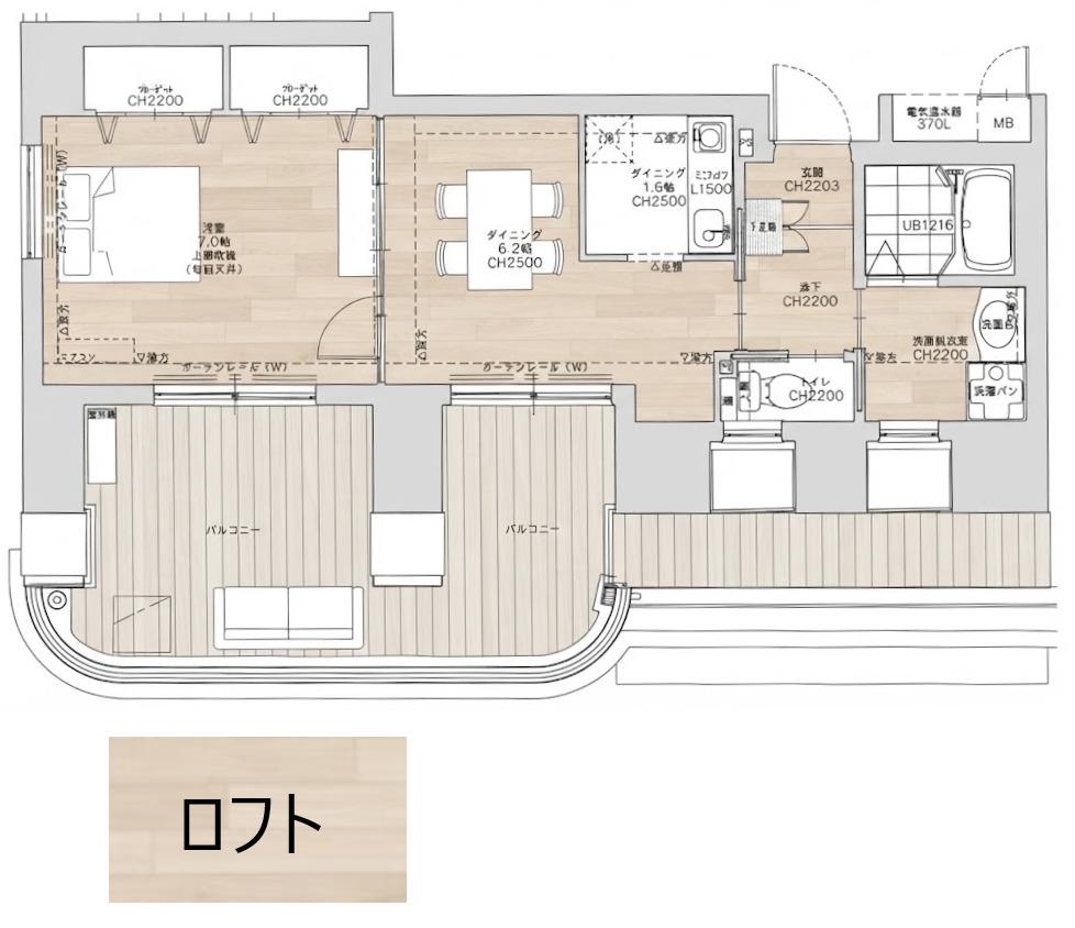 ラメール(1DK/6階)の間取り写真