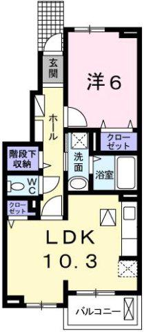 シーズンズ コンフォートI(1LDK/1階)の間取り写真