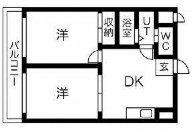 プレアール恩智(2DK/2階)の間取り写真
